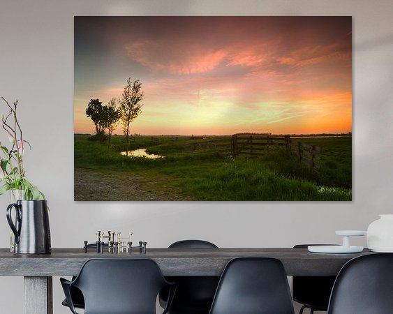 Voorbeeld van het werk in een kamer