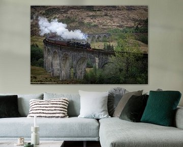 Hogwarts Express Jacobite Dampfzug auf dem Glenfinnan Viaduct in Schottland von iPics Photography