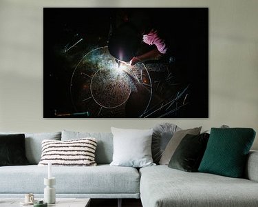 Voorbeeld van het werk in een kamer
