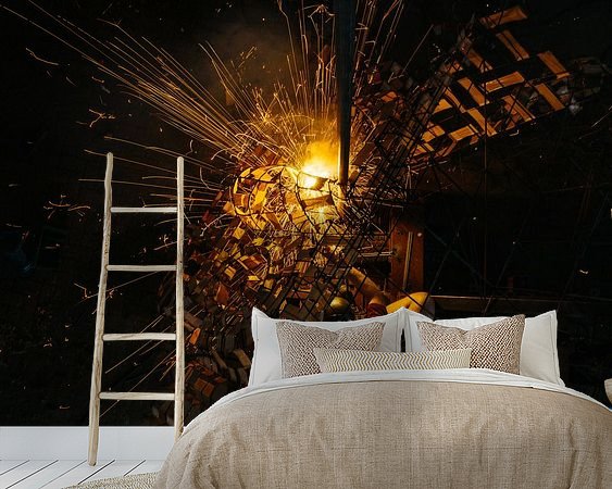 Voorbeeld van het werk in een kamer