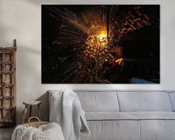 Voorbeeld van het werk in een kamer