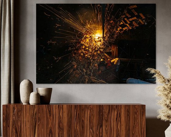 Voorbeeld van het werk in een kamer