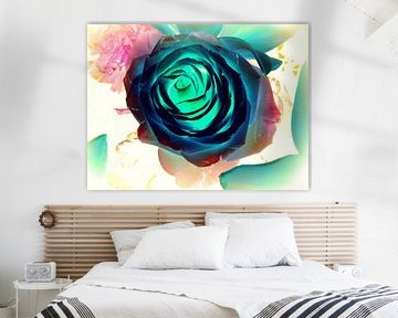 Blue Rose abstract van Nicky`s Prints