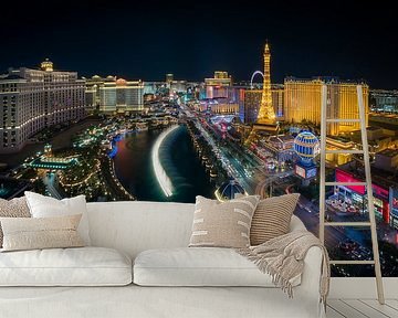 Las Vegas Skyline by night - Panorama van Edwin Mooijaart