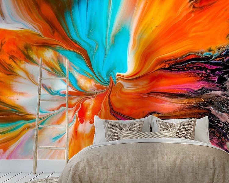 Voorbeeld van het werk in een kamer