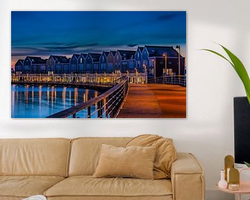 Blue Hour, Rainbow, Houses, The netherlands van Maarten Kost