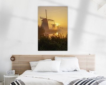 Een prachtige morgen bij Kinderdijk en zijn molens