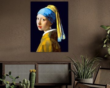 Meisje met de parel - zonder verfscheuren digitaal bewerkt