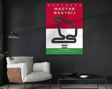 Mein F1 HUNGARORING Rennstrecke Minimal Poster von Chungkong Art