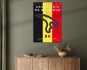 My F1 FRANCORCHAMPS Race Track Minimal Poster by Chungkong Art