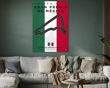 My F1 Mexico Race Track Minimal Poster van Chungkong Art