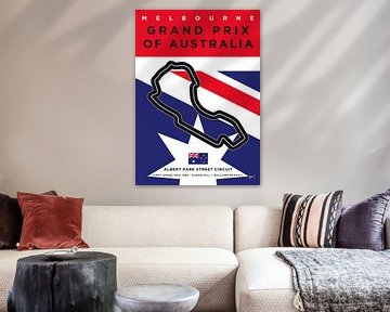 My F1 MELBOURNE Race Track Minimal Poster van Chungkong Art