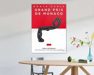 Ma F1 MONACO Race Track Minimal Poster sur Chungkong Art