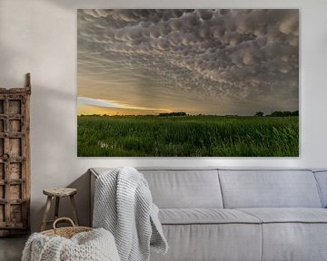 Mammatus nuages sur le Nebraska sur Menno van der Haven