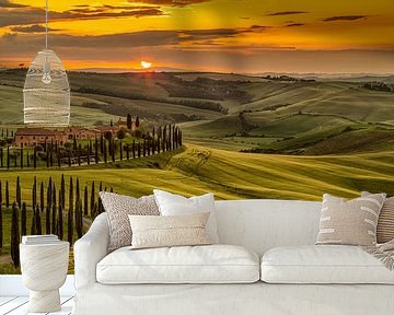 Zonsondergang in Toscane van Teun Ruijters