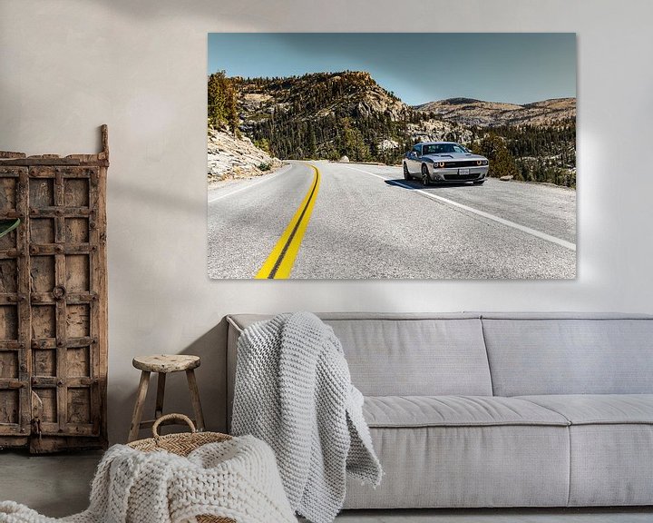 Sfeerimpressie: Dodge Challenger in Yosemite National park van Martijn Bravenboer