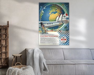 KLM VINTAGE ADVERTENTIE 1956 van Jaap Ros