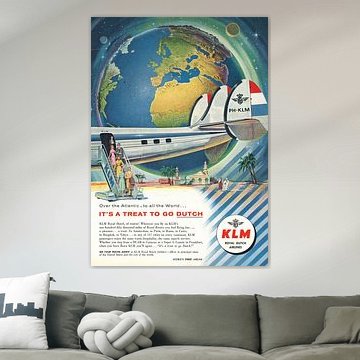 Vintage Werbung KLM 1956 von Jaap Ros