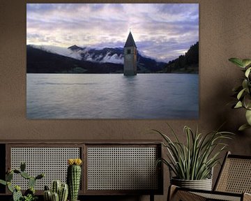 Kirchturm im Reschensee Südtirol sur Patrick Lohmüller