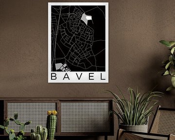 Bavel | Stadskaart in ZwartWit van WereldkaartenShop