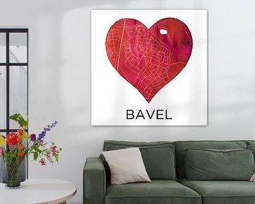 Love of Bavel | City map in a heart by WereldkaartenShop