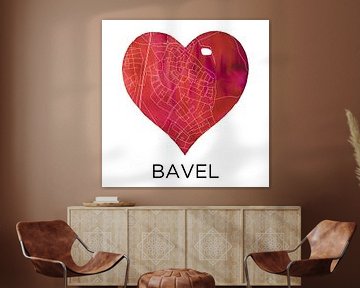 Liefde voor Bavel  |  Stadskaart in een hart van Wereldkaarten.Shop