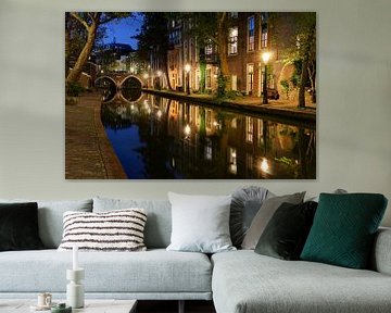 Atmospheric evening view of the Oudegracht and Twijnstraat on the Werf in the city centre of Utrecht by Arthur Puls Photography