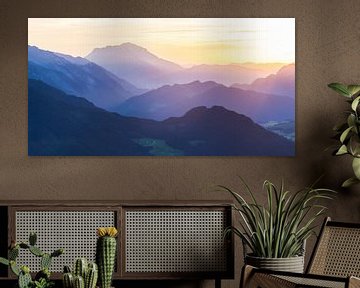 Sunset in the Austrian Alps by Coen Weesjes