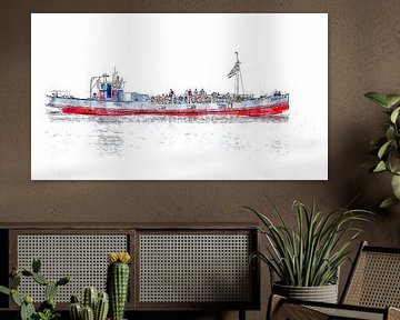Sportfischen & Rundfahrt Boot Zwerver 3 von Tholen (Zeeland) (Kunstwerk) von Art by Jeronimo