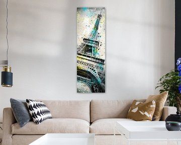 Modern Art Eiffel Tower Splashes | Panorama by Melanie Viola