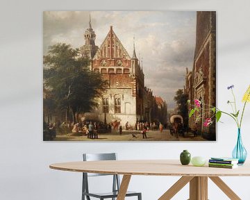 Schilderij Kampen - Stadhuis en Gerechtsgebouw Kampen - Cornelis Springer
