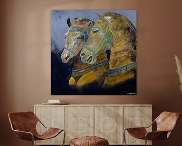 Twee paarden van pol ledent