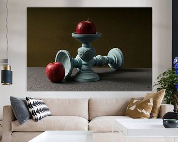 Candlestick with apple by Lieke van Grinsven van Aarle