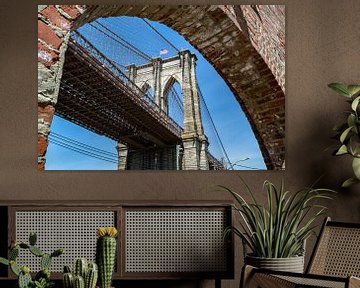NY Brooklyn Bridge (detail) van Jeanette van Starkenburg