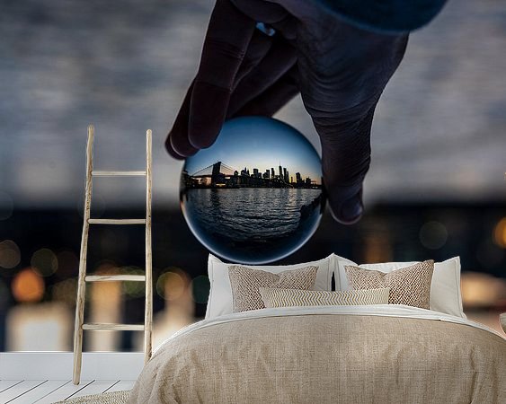 Voorbeeld van het werk in een kamer