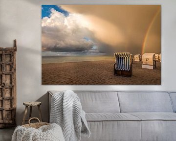 Strandkörbe mit Regenbogen an der Ostsee sur Christian Müringer