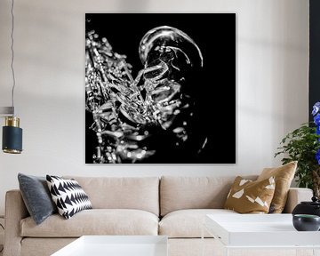 Saxofoon in zwart wit van Celina Dorrestein
