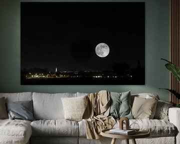Amersfoort Vroeg op Super maan over Amersfoort von Rob Gipman