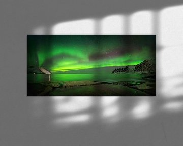 Panorama of Aurora over Tugeneset von Wojciech Kruczynski