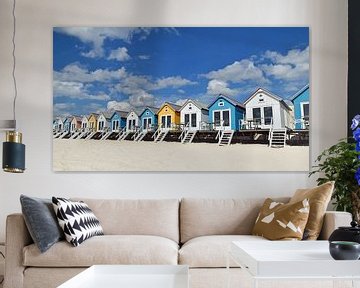 Strandhäuser auf dem Stand von Vlissingen in Zeeland von Zeeland op Foto