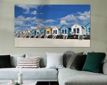 Strandhäuser auf dem Stand von Vlissingen in Zeeland