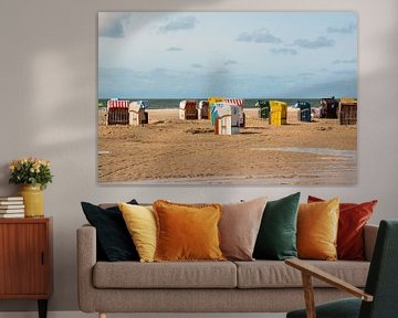 Beach chairs at the beach near Nebel van Alexander Wolff