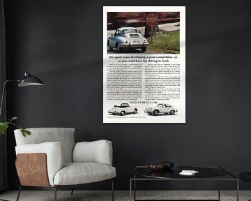Vintage advertentie 1965 Porsche 356 convertible coupe van Jaap Ros