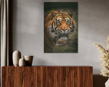Portret van een Sumatraanse tijger van Edith Albuschat