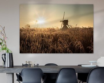 Windmühlen sonnenaufgang in Holland von Claire Droppert