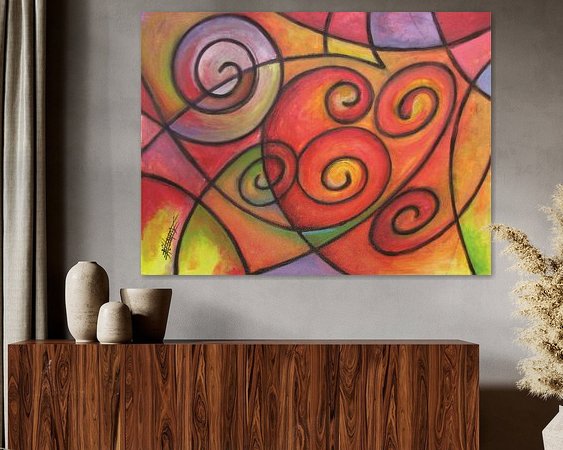 Voorbeeld van het werk in een kamer