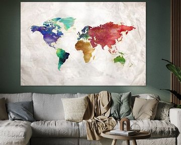 Artistic World Map II van Art Design Works