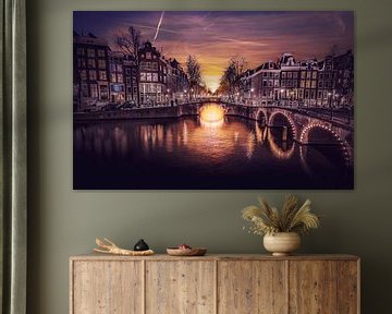 Amsterdams Grachten bij Zonsondergang