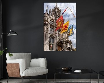 Feestelijke oude stadhuis van Gouda in Nederland van Remco-Daniël Gielen Photography