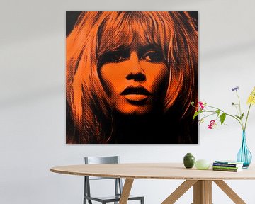 Motief Brigitte Portret Bardot - Oranje Goud Vintage van Felix von Altersheim